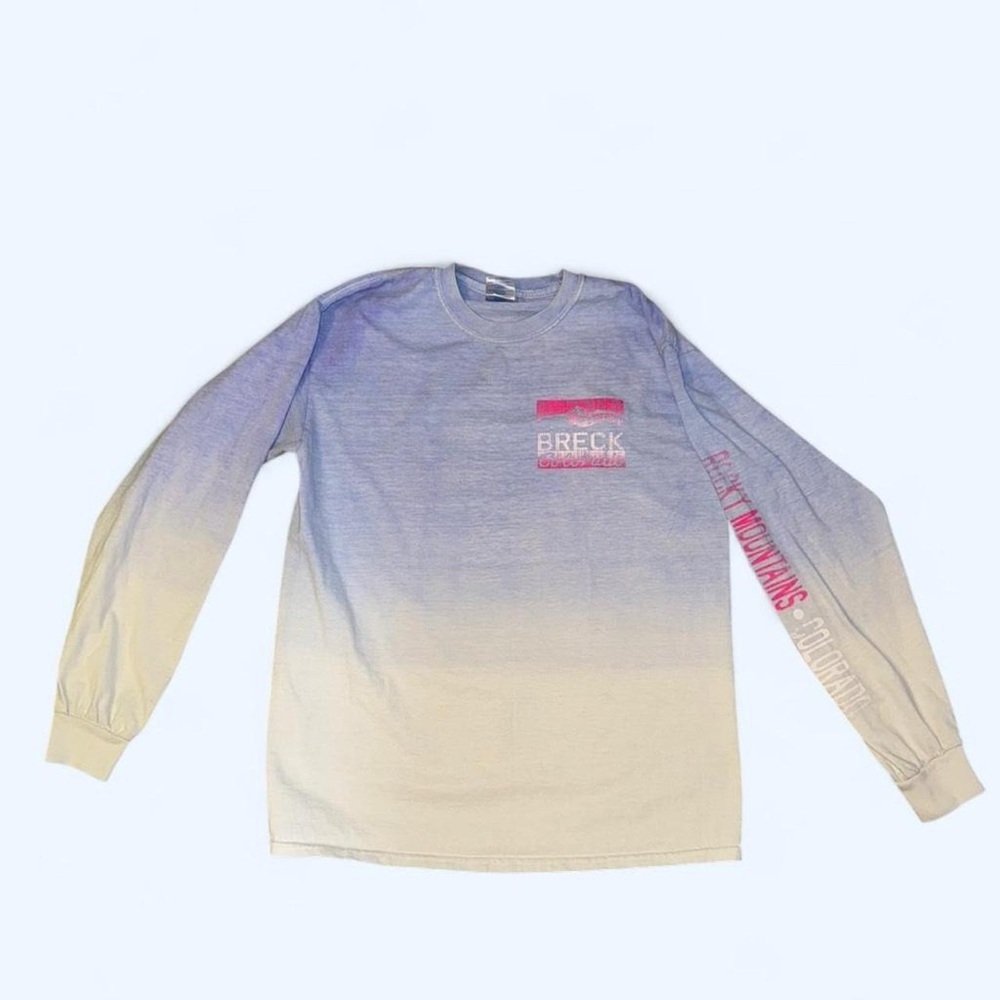 Vintage Breckenridge Colorado Rocky Mountains Ombré Long Sleeve Tee Medium